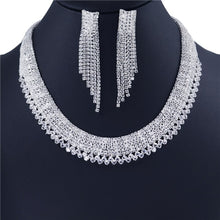 Load image into Gallery viewer, Exquisite Zircon Earrings Necklace Two Piece Set
