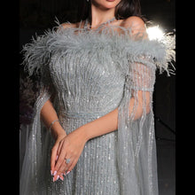 Load image into Gallery viewer, Luxury Feather Evening Dress
