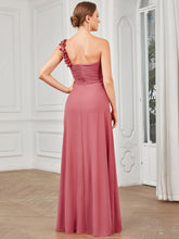 Load image into Gallery viewer, Ever-Pretty Sweet Pleated Bodice One Shoulder Chiffon Bridesmaid Dress
