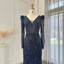 Load image into Gallery viewer, Navy Blue Mermaid Evening Dress
