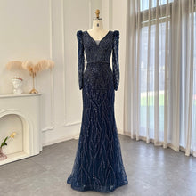 Load image into Gallery viewer, Navy Blue Mermaid Evening Dress
